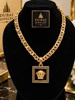 22kgp Dubai Jewelry Gold-Tone Medallion Pendant Necklace - Women Jewelry